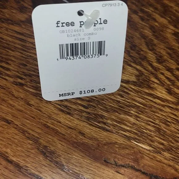 Free People Wave Crush Leggings Black Combo Small Floral - Picture 6 of 6